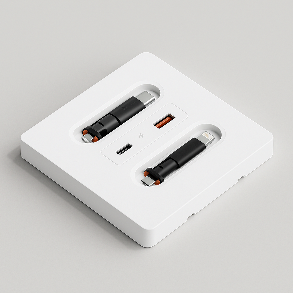 ChargeHub 20W | Retractable Dual USB Wall Socket