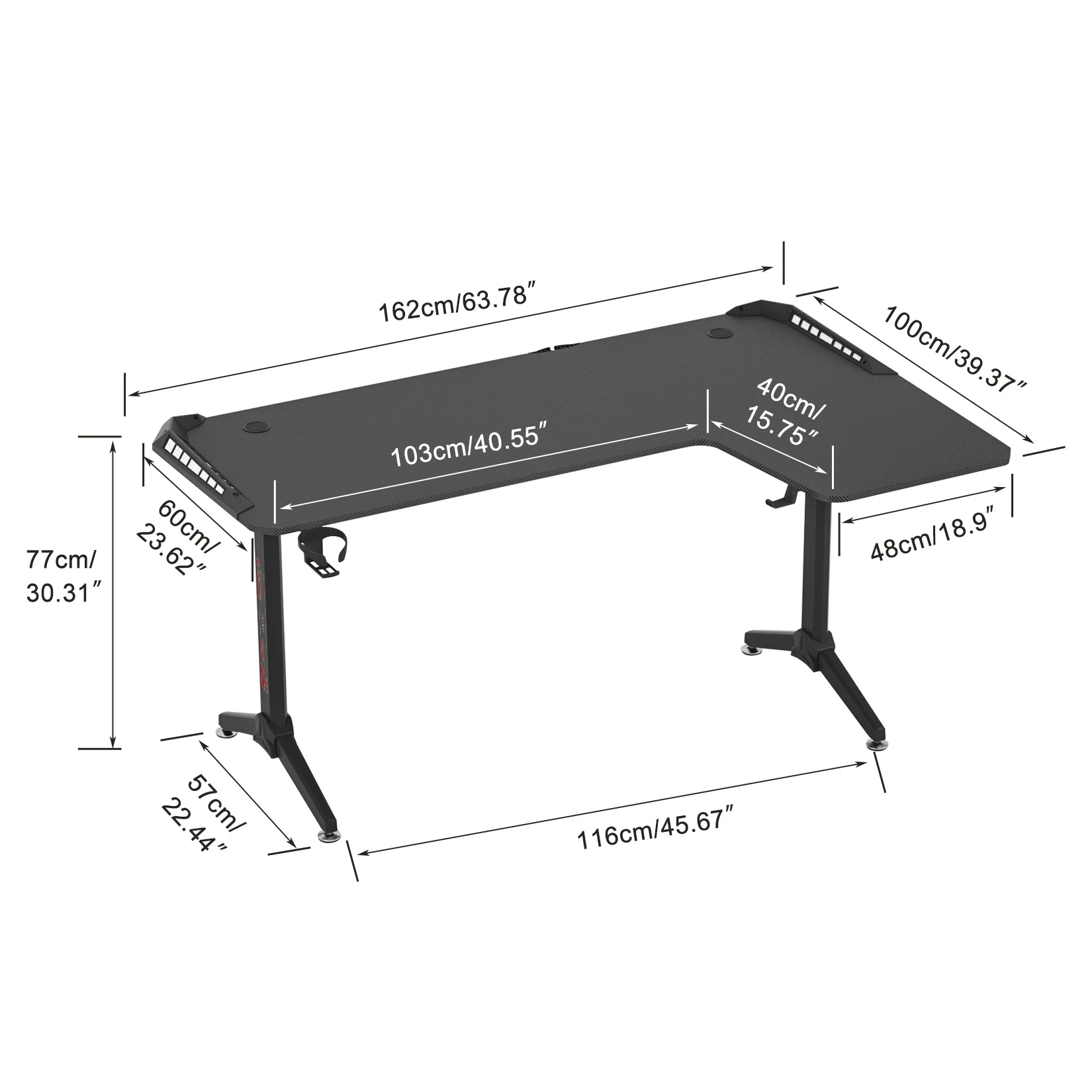 SpectraLUX Corner Gaming Desk