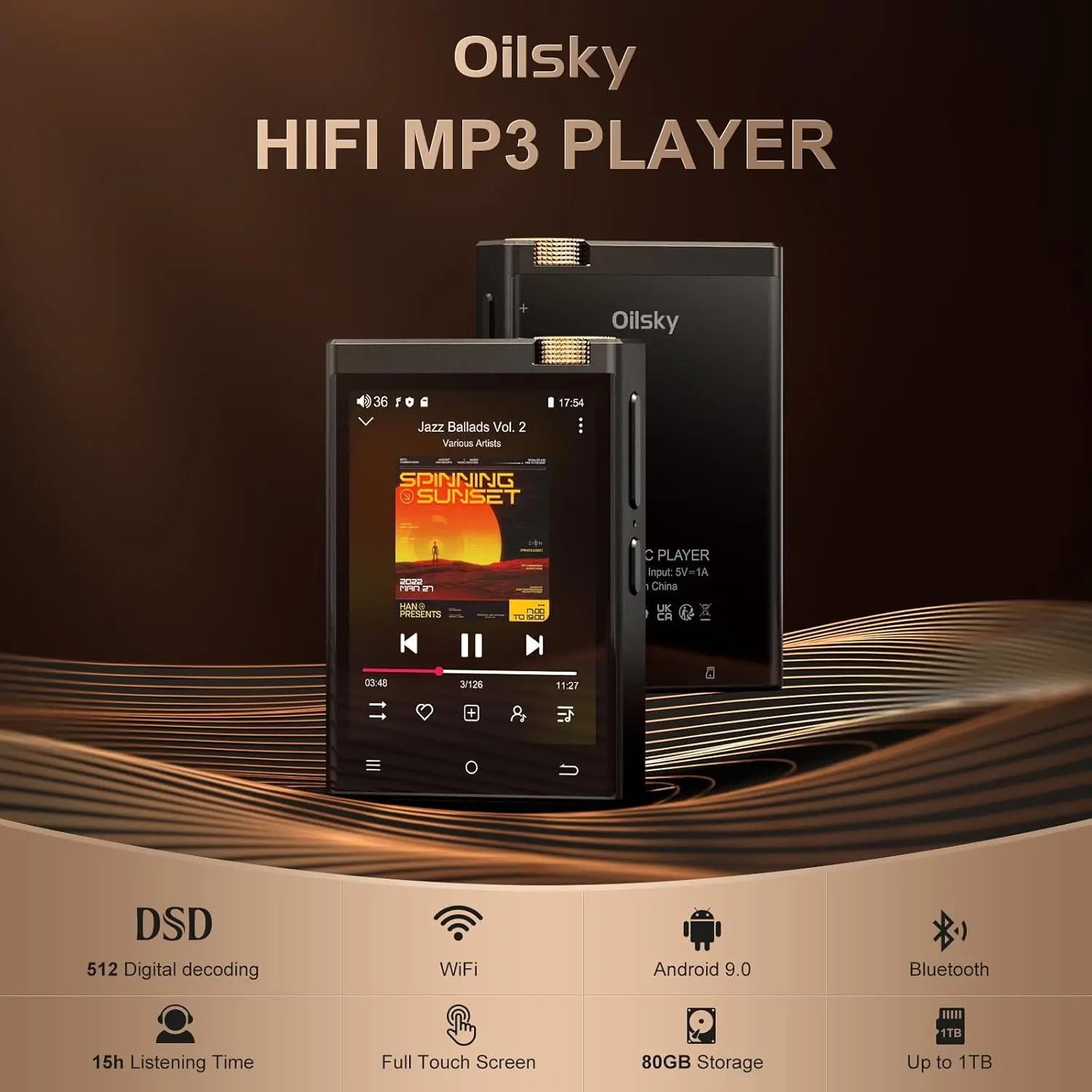 Oilsky DSD Pro | Leitor Hi-Fi Bluetooth + Wi-Fi