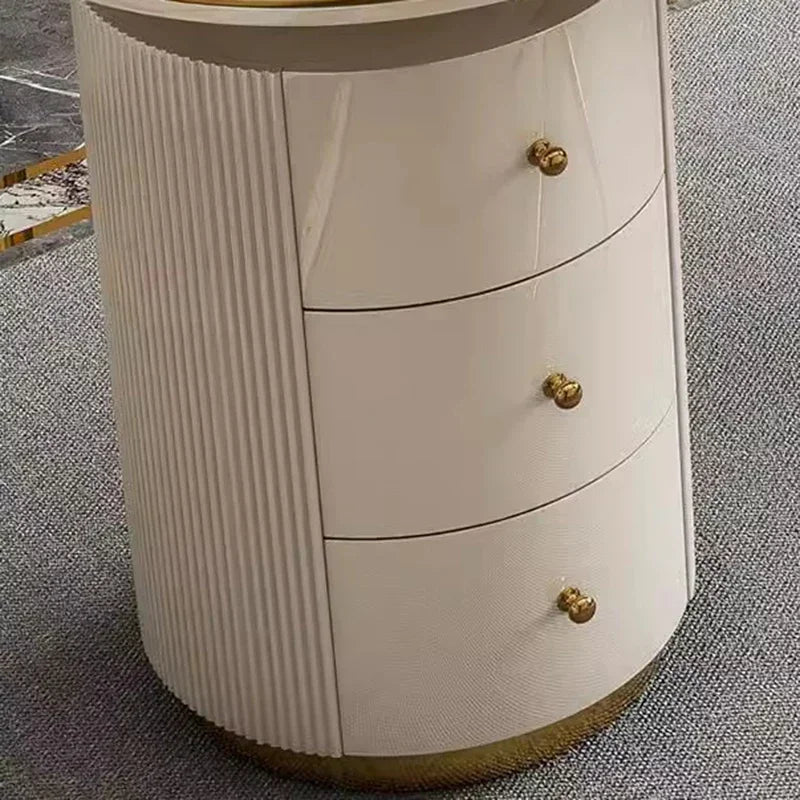 AuroraDesk | Modern White & Gold Office Desk