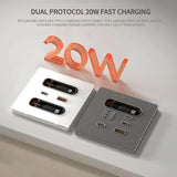 ChargeHub 20W | Retractable Dual USB Wall Socket