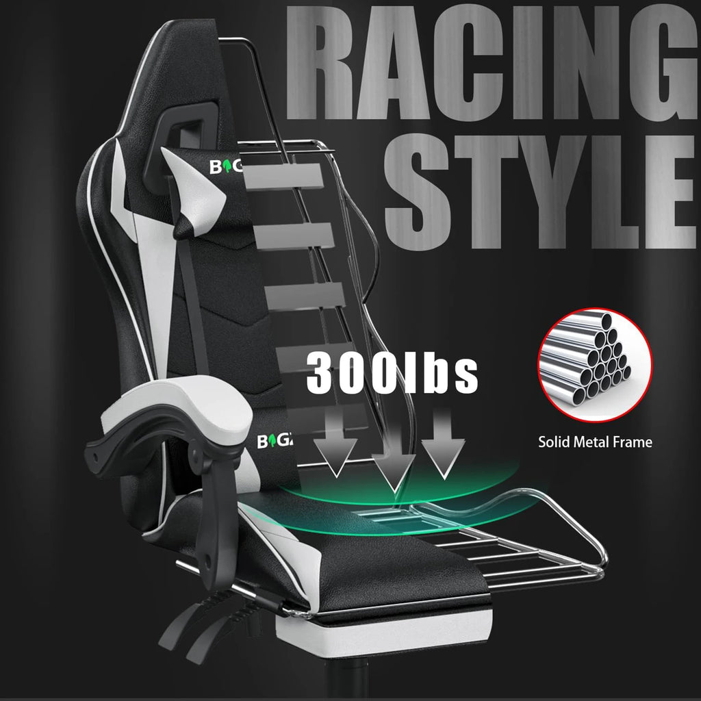 TurboSeat Pro | Ergonomic Gaming Chair with Footrest