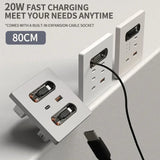 ChargeHub 20W | Retractable Dual USB Wall Socket