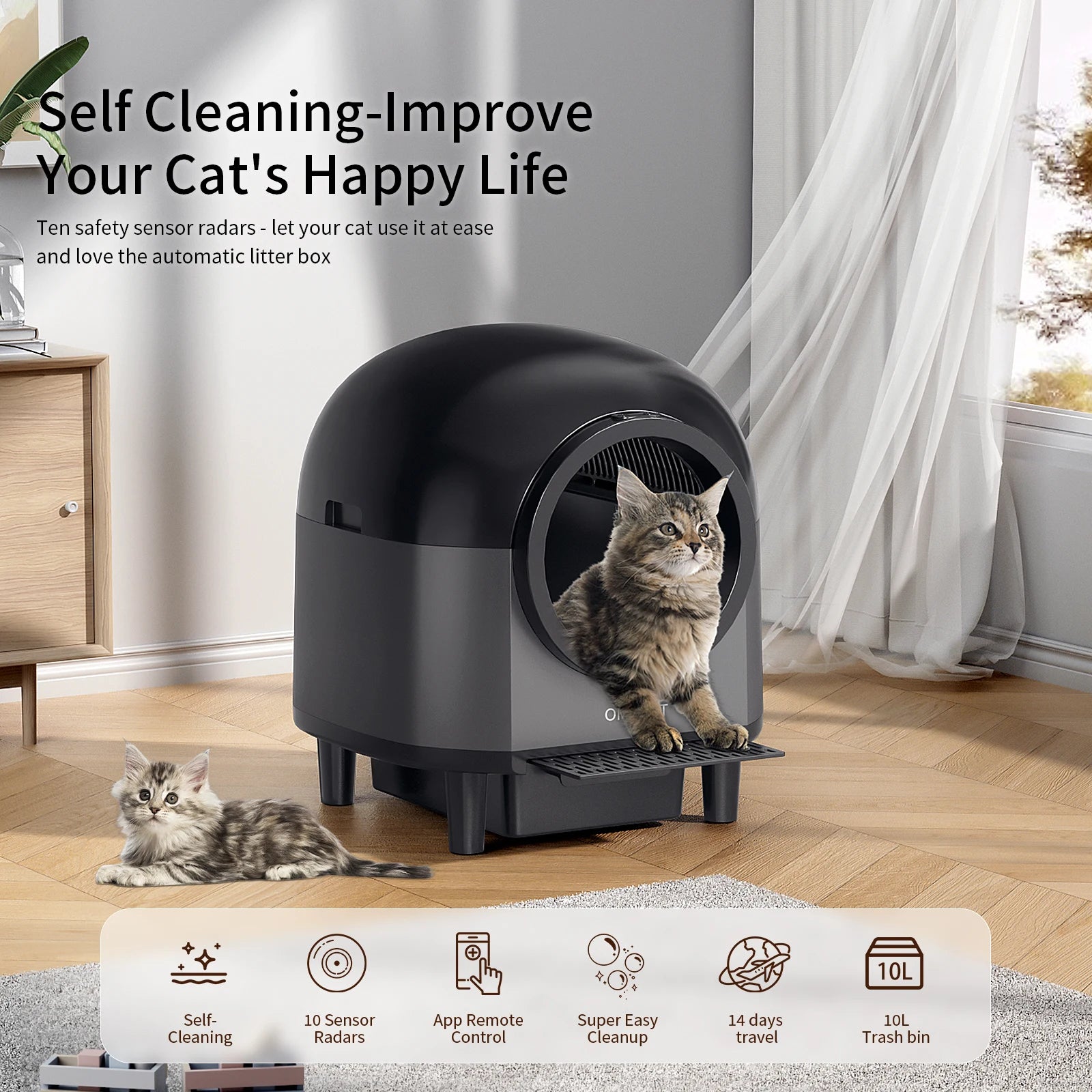 REDSASA CleanBox | Smart Self-Cleaning Cat Litter Box