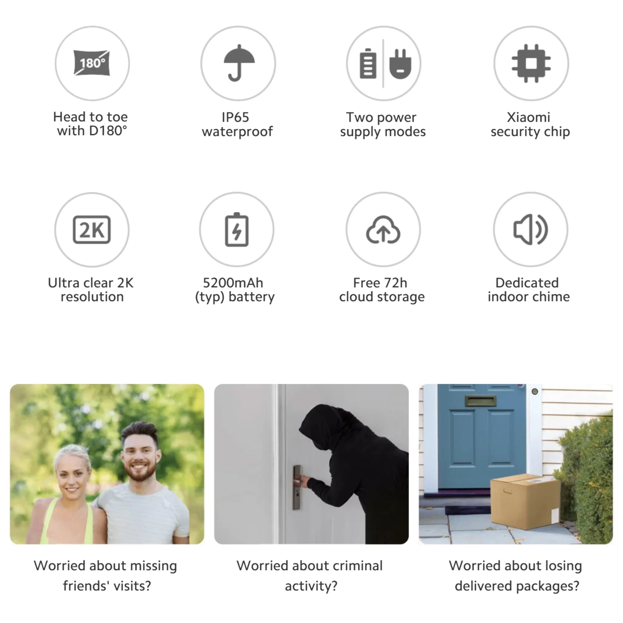 Xiaomi Doorbell 3S | 2K AI Smart Video Doorbell