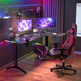 LumoEdge | L-Shaped RGB Gaming Desk