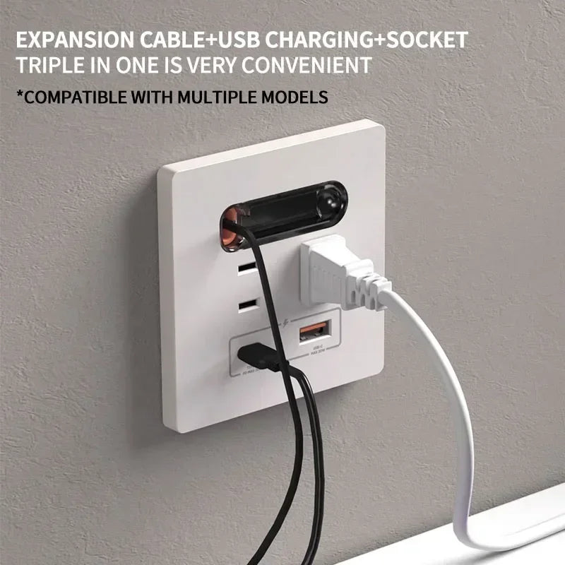 ChargeHub 20W | Retractable Dual USB Wall Socket