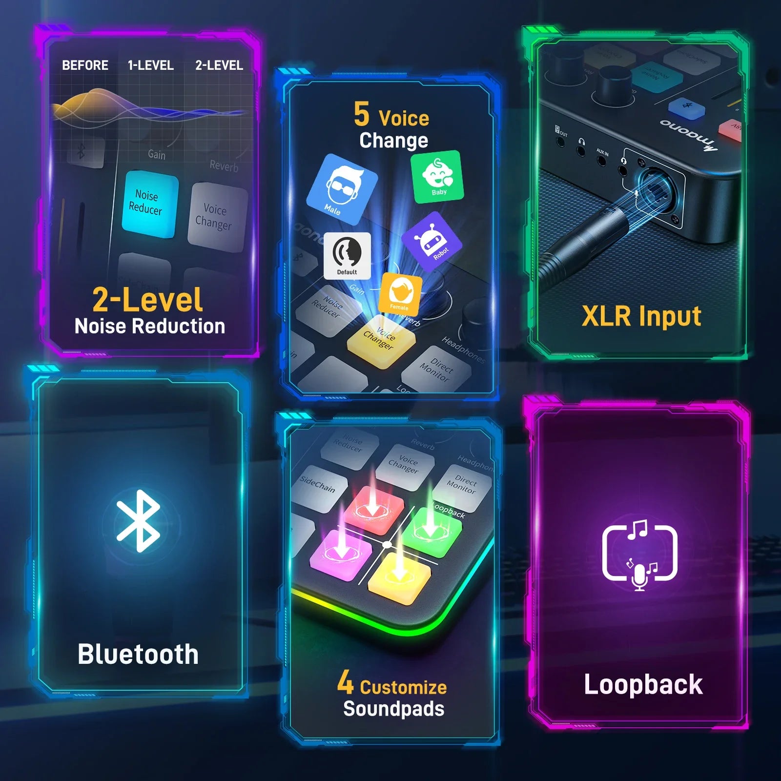 MAONO G1 NEO – RGB Gaming Audio Mixer