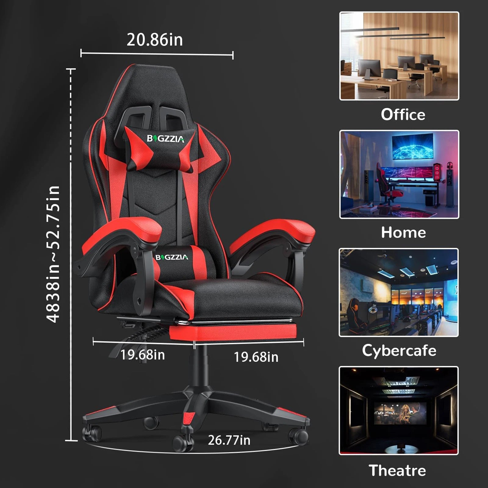 TurboSeat Pro | Ergonomic Gaming Chair with Footrest