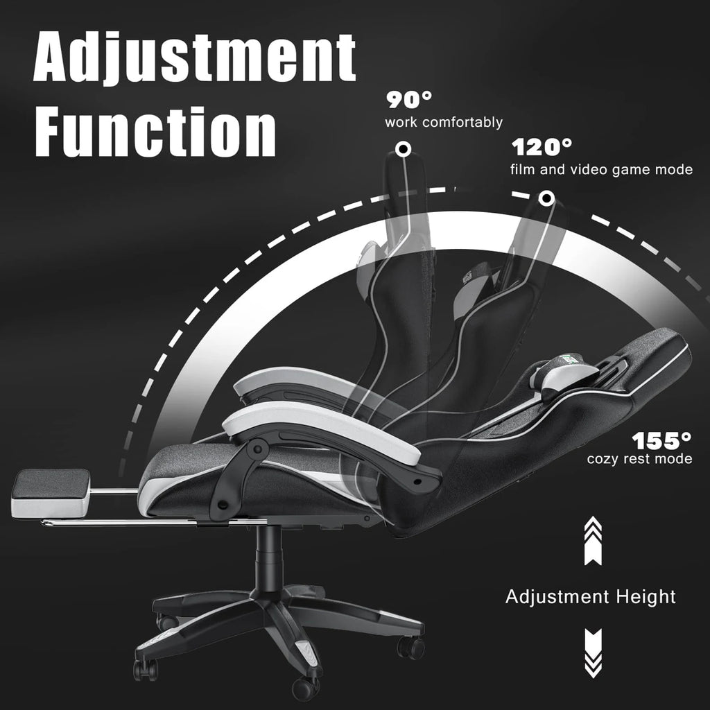 TurboSeat Pro | Ergonomic Gaming Chair with Footrest
