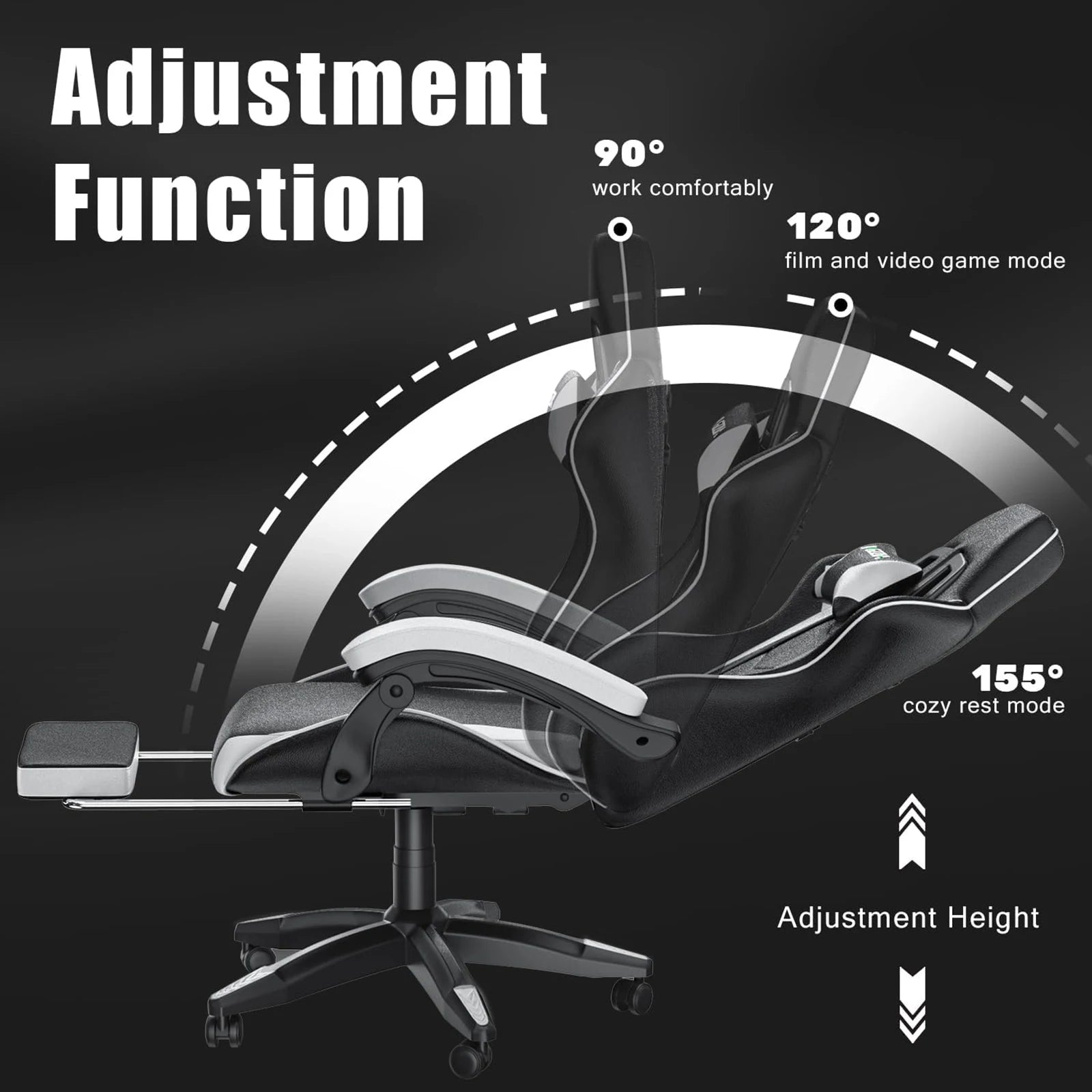 TurboSeat Pro | Ergonomic Gaming Chair with Footrest