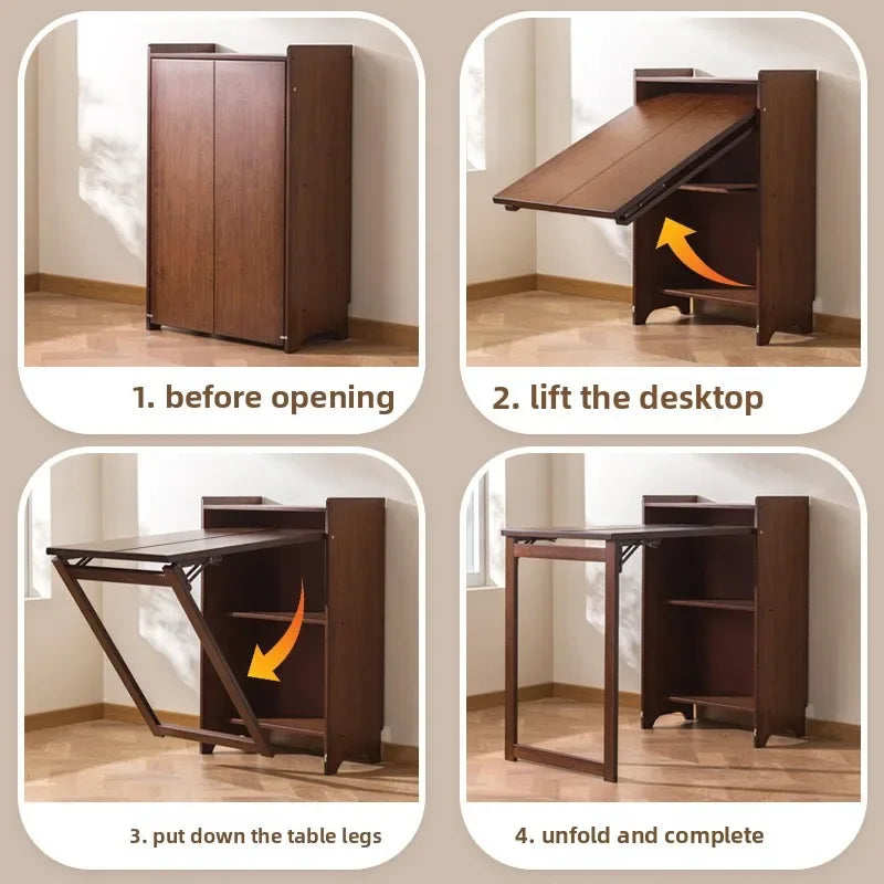 WoodFold | Compact Solid Wood Study Desk