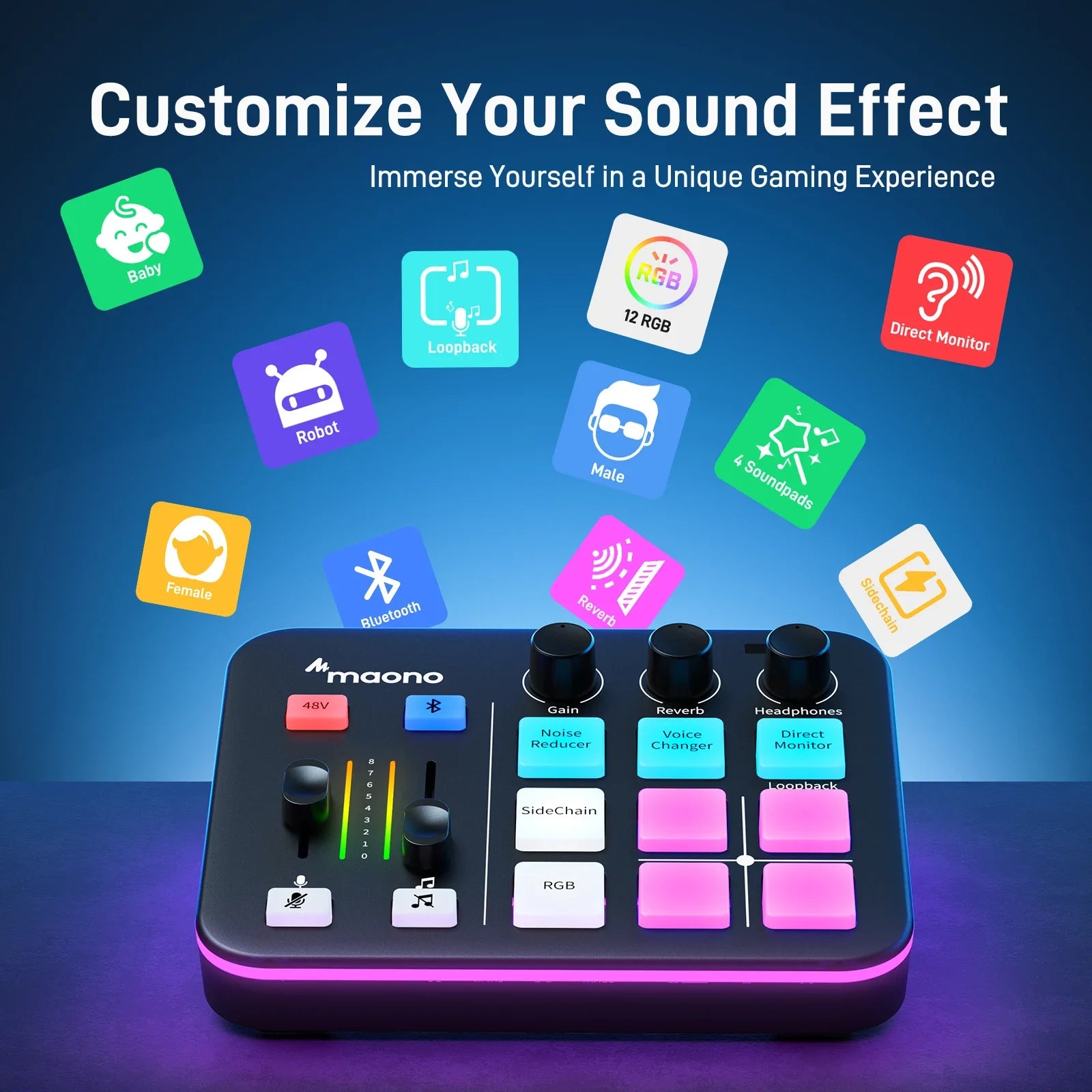 MAONO G1 NEO – RGB Gaming Audio Mixer